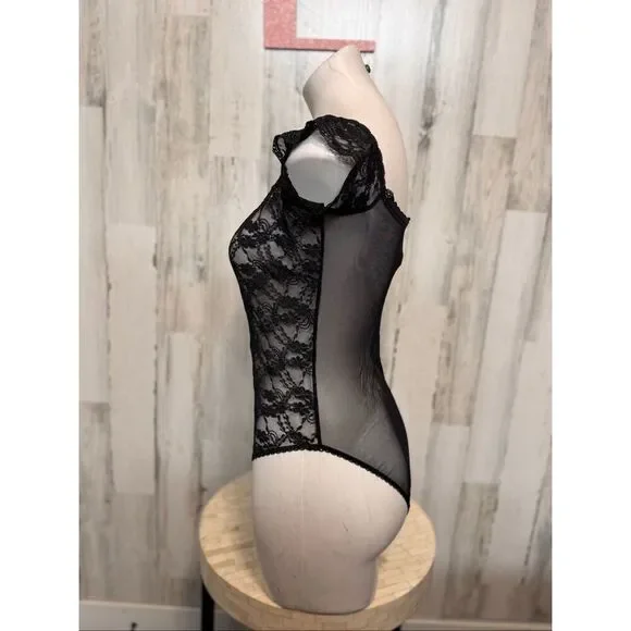Victoria’s Secret Black Lace Bodysuit Women’s Size Large - Picture 3 of 8